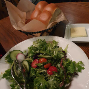 Green Salad and Breadrolls